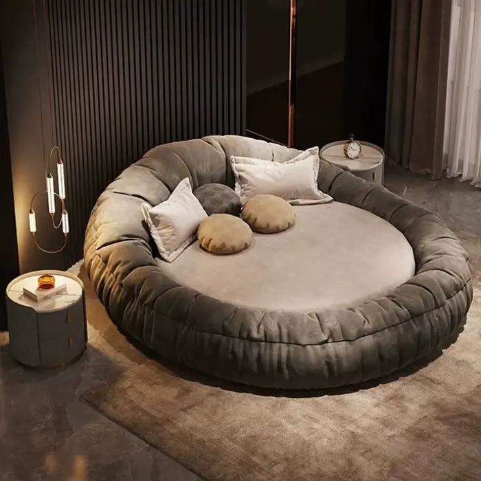 Lit double rond de luxe 180x200 pour adultes
