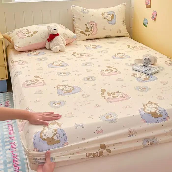 Drap de lit 100% coton pour adultes et enfants