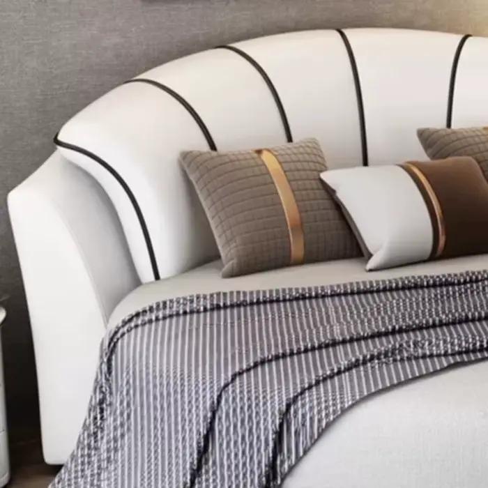 Lit Queen Minimaliste de Luxe avec Cadre et Rangement 200x200cm