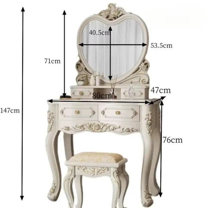 Meubles de chambre à coucher de luxe léger et haut de gamme : coiffeuses européennes