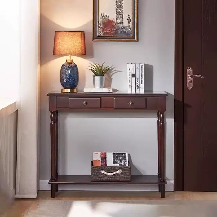Tables de console rétro américaines avec tiroirs