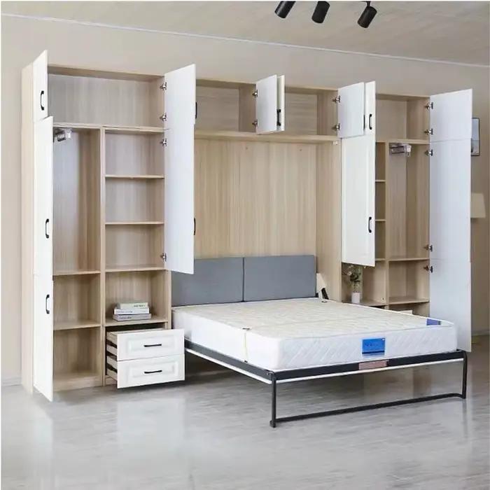 Lit Tatami Multifonctionnel en Bois Massif pour Enfants avec Bureau Intégré et Armoire – Lit de Rangement Gain de Place pour Petits Espaces