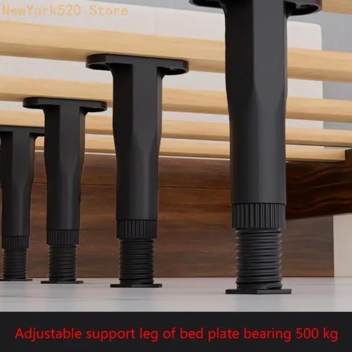 Pied support cadre lit, cadre lit, support lattes centrales, hauteur réglable, N84C