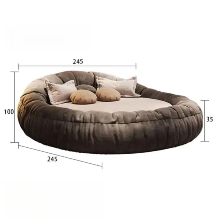 Lit double rond de luxe 180x200 pour adultes