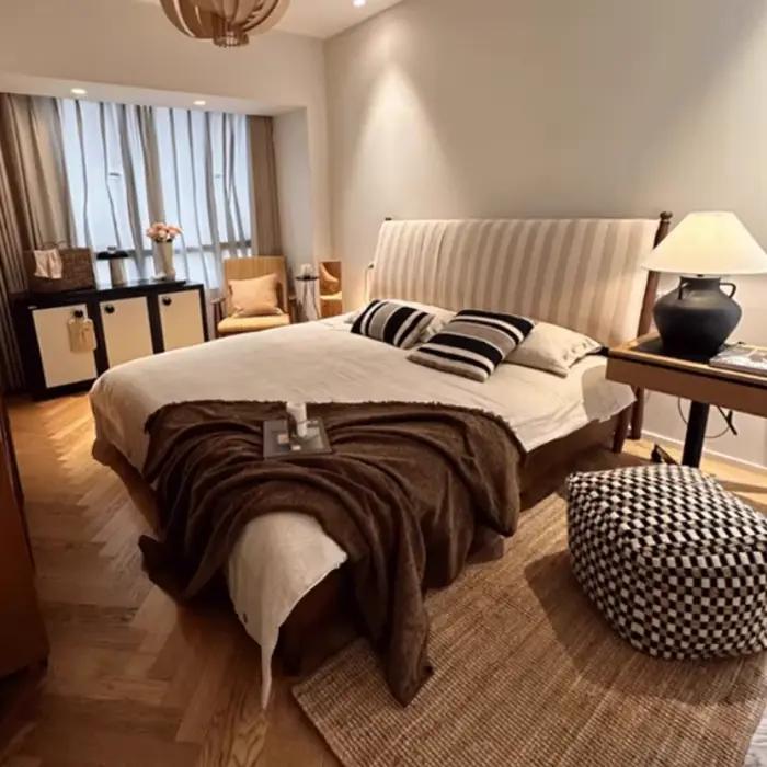 Cadres de lit en bois de Style chinois, tête de lit Double, plate-forme de lit haute, Letto Gonfiabile Matrimoniale, meubles de chambre à coucher