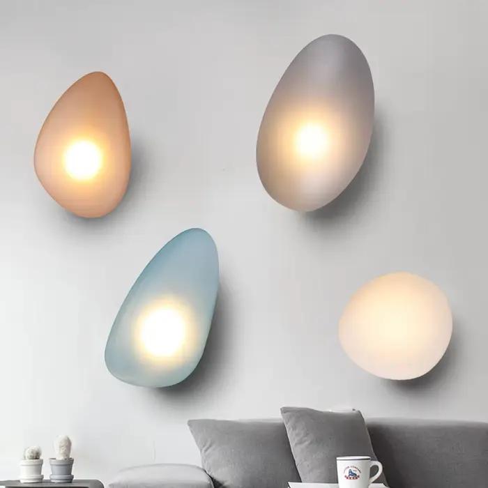 Applique Murale LED en Forme de Galets, Design Nordique Moderne, Luminaire Décoratif d'Nik, Idéal pour un Salon, une Chambre à Coucher ou des Escaliers