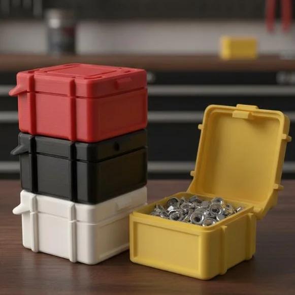 Petite boîte de rangement pour quincaillerie, empilable, scellée, à baïonnette, multi-usages pour vis, écrous, clous, projets de bricolage et de loisirs créatifs