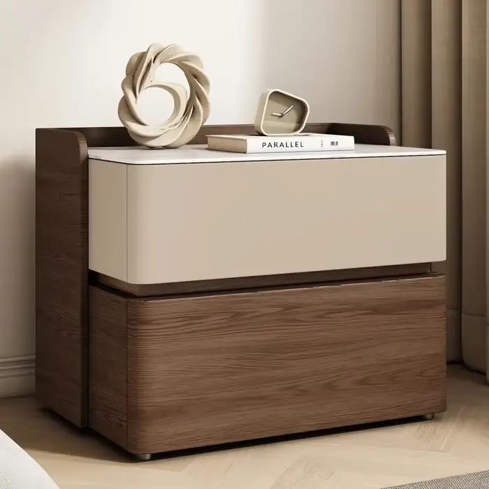 Table de chevet moderne et élégante, design simple, avec tiroirs, rangement, meubles de chambre à co