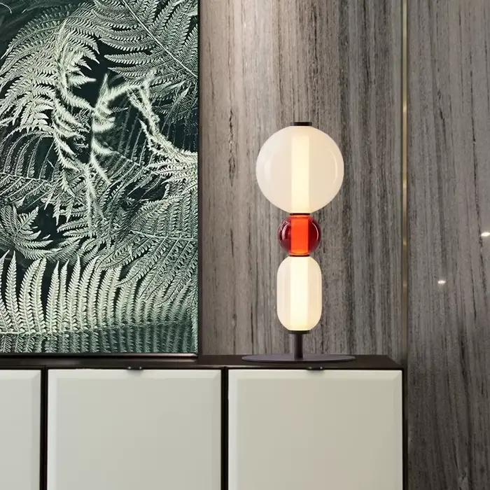 Lampe autoportante en verre de style nordique, design minimaliste, design luxueux, en frêne, luminaire décoratif d'intérieur, idéal pour un salon ou un bureau