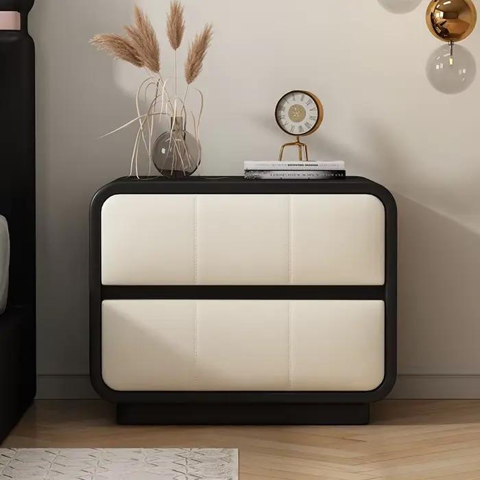 Table de chevet étroite en bois moderne avec tiroirs, commode blanche pour chambre à coucher, meuble